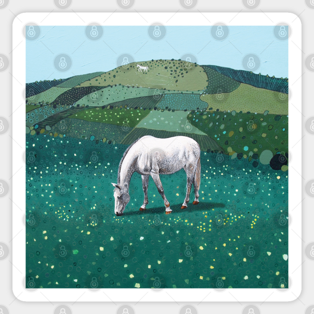 The White Horse of Alfriston Horse Sticker TeePublic
